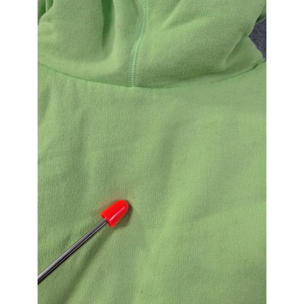 PINK Victoria's Secret Hoodie S Neon Green Sherpa Lined Sequin Logo Zip - Picture 11 of 13